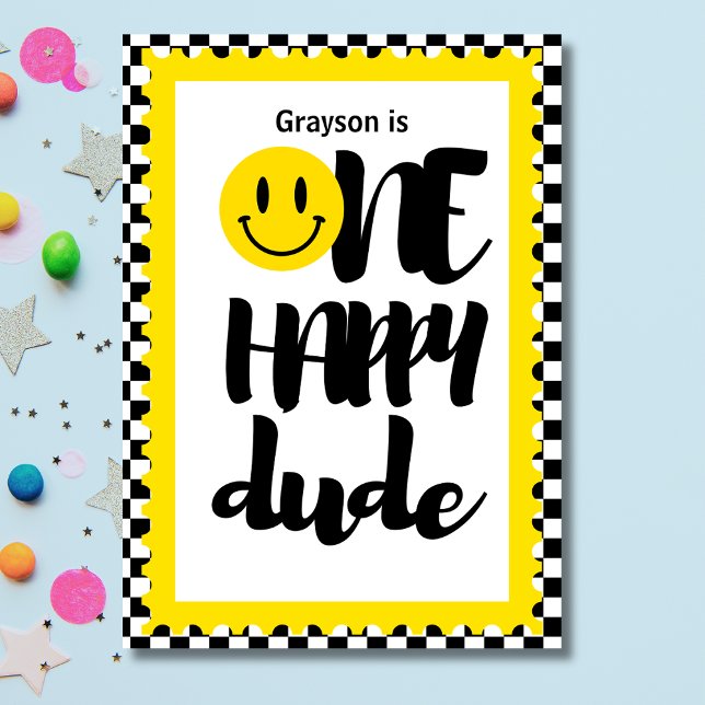 Invitation Un Joyeux Dude Boys Première fête d'anniversaire (Créateur téléchargé)