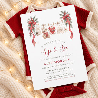 Invitation Un joyeux petit Noël Sip and See