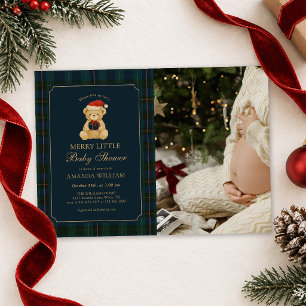 Invitation Un joyeux petit ours en peluche de bébé Noël