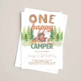 Invitation Un joyeux terrain boisé de camping