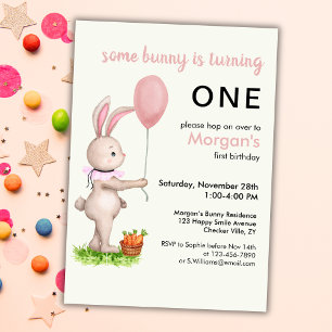 Invitation Un lapin est un mignon lapin Ballot 1er anniversai