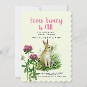 Invitation Un lapin est UN, trèfles