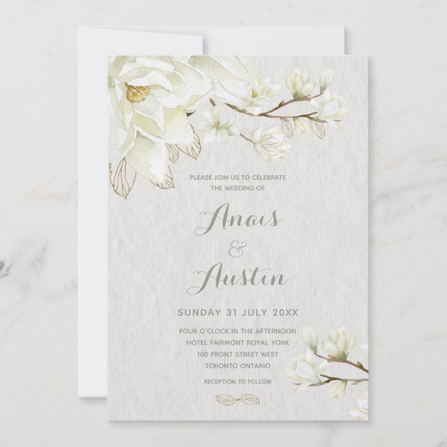 Invitation Un Mariage d'après-midi de Magnolia (Devant)