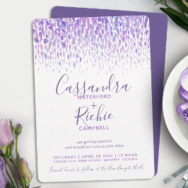 Invitation Un mariage d'art violet en cascade avec douche