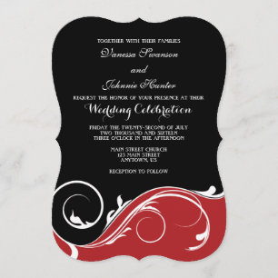 Invitation Un mariage de bracelet noir rouge invite au mariag