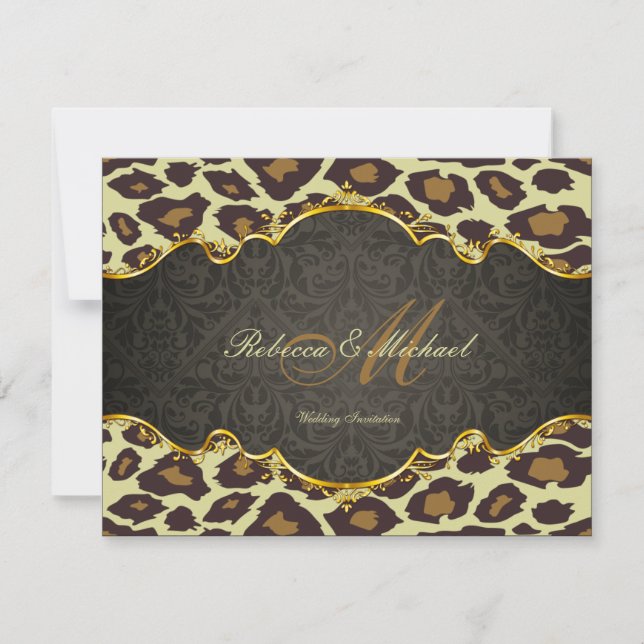 Invitation Un mariage de Damask Leopard (Devant)