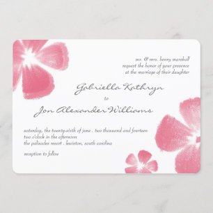 Invitation Un mariage de fleurs d'aquarelle rose tropicale in
