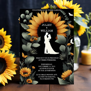 Invitation Un Mariage de tournesol rustique Plante