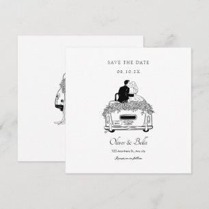 Invitation Un mariage de voiture en couple