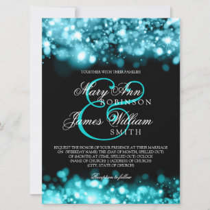 Invitation Un Mariage Élégant qui éclaire Turquoise