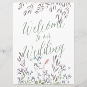 Invitation Un Mariage Fleur sauvage - Affiche de bienvenue