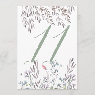 Invitation Un Mariage Fleur sauvage Tableau No 11 Double face