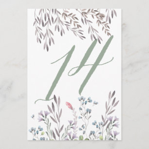 Invitation Un Mariage Fleur sauvage Tableau No 14 Double face