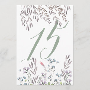 Invitation Un Mariage Fleur sauvage Tableau No 15 Double face