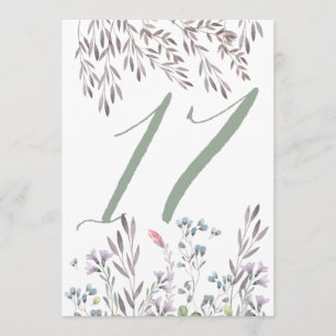 Invitation Un Mariage Fleur sauvage Tableau No 17 Double face