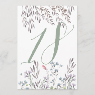 Invitation Un Mariage Fleur sauvage Tableau No 18 Double face