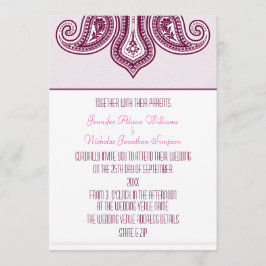Invitation Un Mariage Motif couleur style henné Paisley