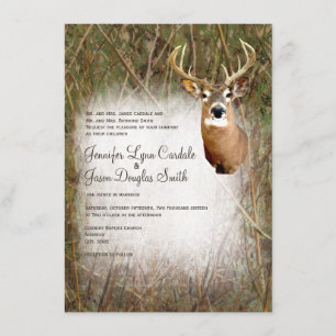 Invitation Un mariage rustique de chasses à la caméra de cerf