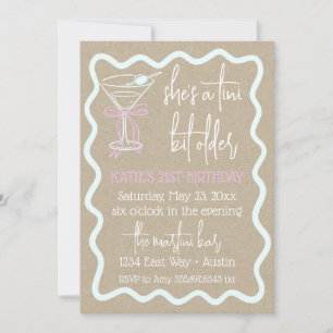 Invitation Un Martini d'anniversaire un peu plus vieux 21e an