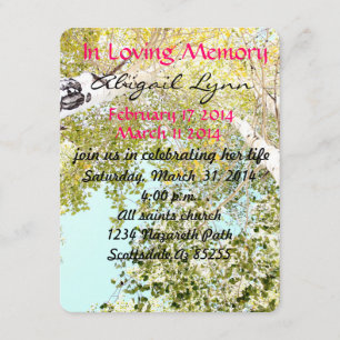Invitation Un morceau de l'invitation funéraire
