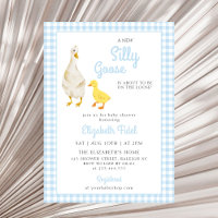 Un nouveau Baby shower En vichy bleu oie
