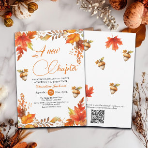 Invitation Un nouveau chapitre Boho Floral QR Code Fête des m