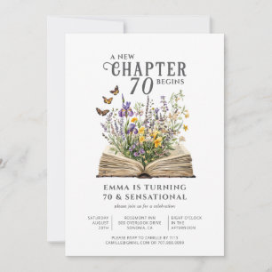 Invitation Un nouveau chapitre commence 70 et un anniversaire