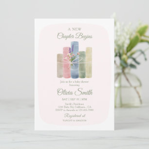 Invitation Un nouveau chapitre commence Baby Shower Pastel Ro
