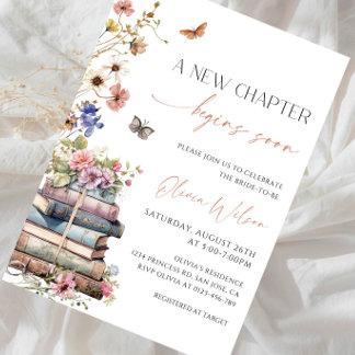 Invitation Un nouveau chapitre commence bientôt Fête de douch