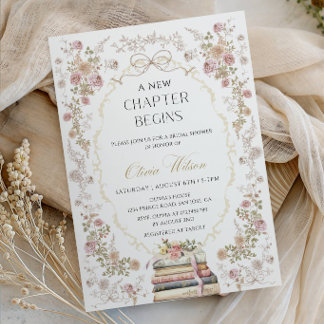 Invitation Un nouveau chapitre commence - Élégante fête de do