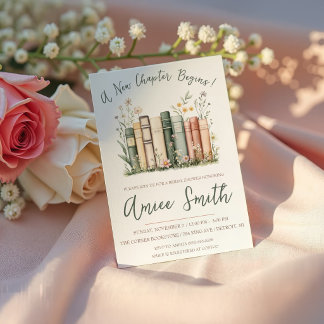 Invitation Un nouveau chapitre commence ! Fête prénuptiale fl