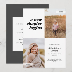 Invitation Un Nouveau Chapitre Commence La Graduation