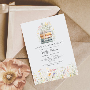 Invitation Un nouveau chapitre commence le Baby shower Fleur 