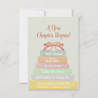 Invitation Un nouveau chapitre commence l'Invitation Baby sho