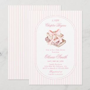 Invitation Un Nouveau Chapitre Commence, Livres à Arc Rose Fê