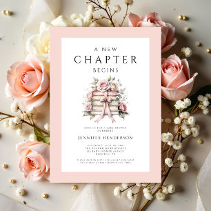 Invitation Un nouveau chapitre commence Pink Bow Books Baby S