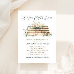 Invitation Un nouveau chapitre Floral Livre Fête des mariées 