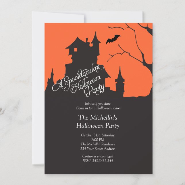 Invitation Un parti d'Halloween Spooktaculaire (Devant)