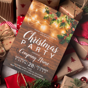 Invitation Un pays de Noël rustique entreprise maltletoe lumi