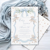 Un petit agneau Lambchop bleu Baby Shower moutons