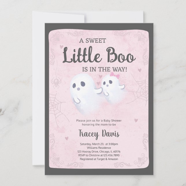 Invitation Un Petit Baby shower Boo (Devant)
