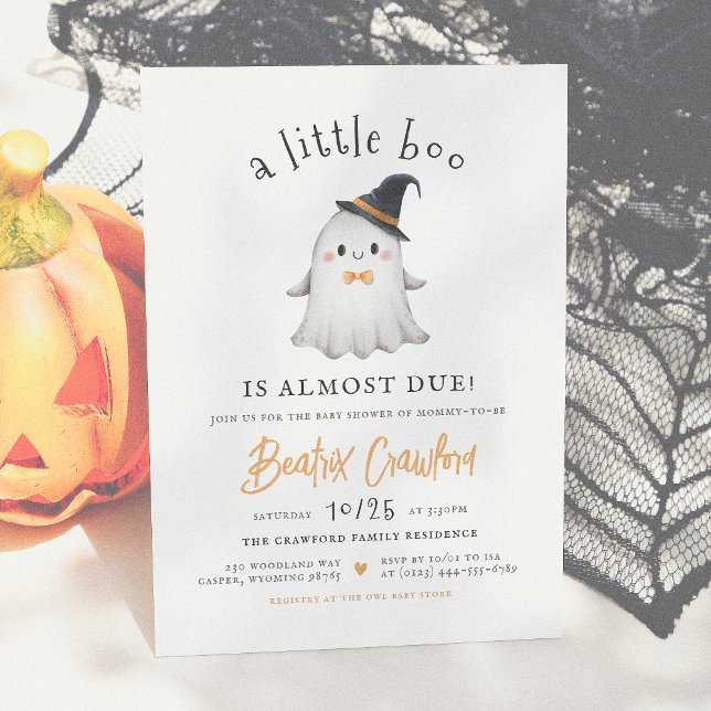 Invitation Un Petit Baby shower Boo Cute Halloween Boy (Créateur téléchargé)