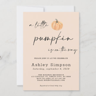 Invitation Un Petit Baby shower Citrouille
