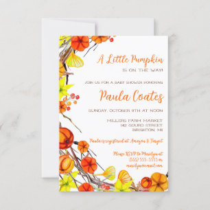 Invitation Un Petit Baby shower Citrouille De Wreath D'Automn