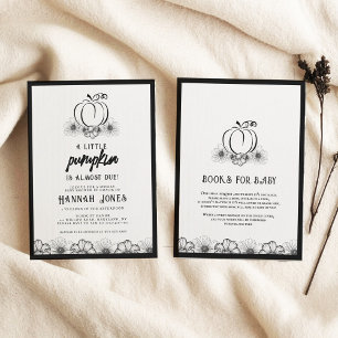 Invitation Un petit Baby shower citrouille Skulls & Flowers