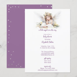 Invitation Un petit Baby shower d'angle aquarelle
