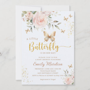 Invitation Un petit baby shower d'aquarelle papillon