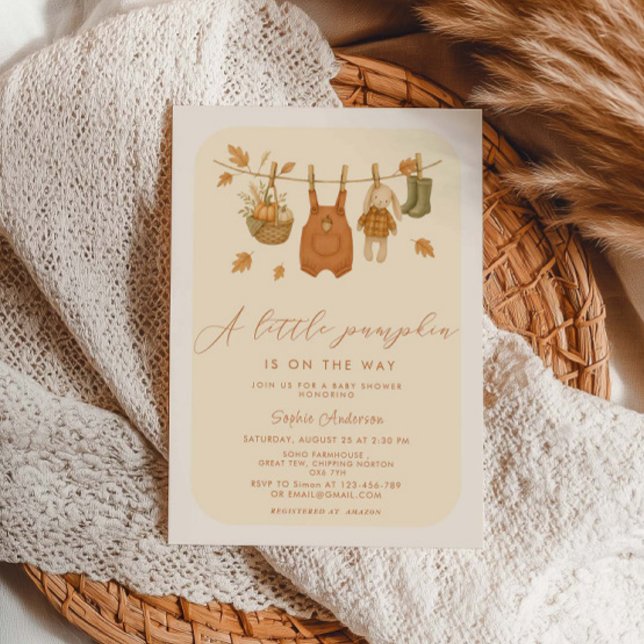 Invitation Un petit Baby shower d'automne pour bébé Citrouill (Créateur téléchargé)