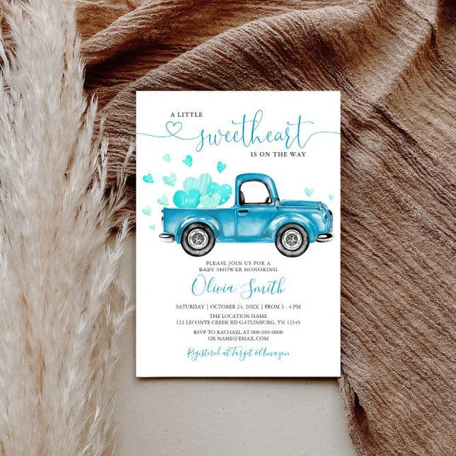 Invitation Un petit Baby shower de coeur amoureux (Créateur téléchargé)