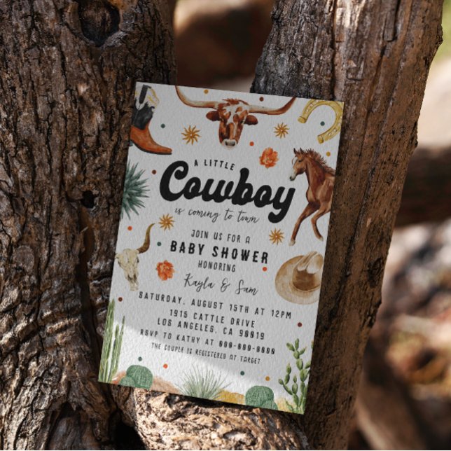 Invitation Un petit Baby shower de cowboy (Créateur téléchargé)